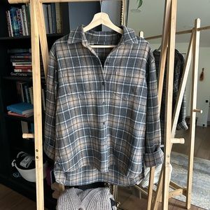 Jenni Kayne O'Keeffe Overshirt in Charcoal Plaid